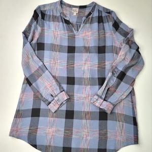 Como Vintage V Neck Flannel Tunic